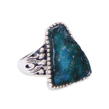 Sterling silver filigree ring with Roman Glass