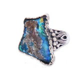 Multi color Roman Glass 925 silver ring