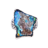 Multi color Roman Glass 925 silver ring