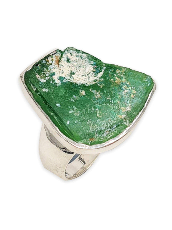 925 sterling silver Artisan Ring Roman Glass