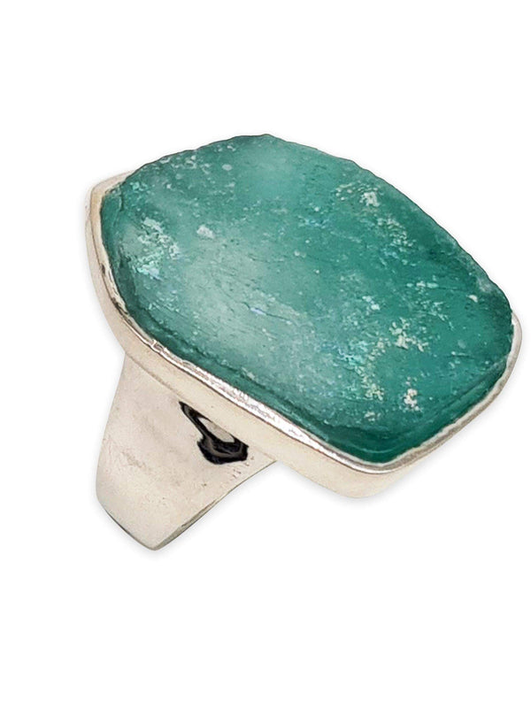 925 sterling silver Artisan Ring Roman Glass