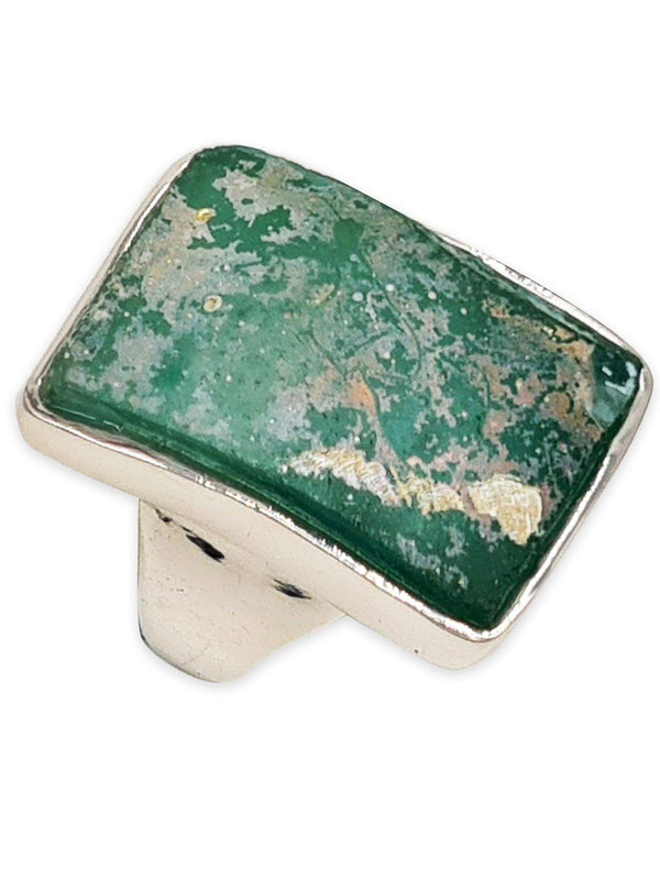 925 sterling silver Artisan Ring Roman Glass