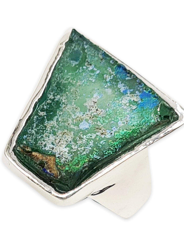 925 sterling silver Artisan Ring Roman Glass
