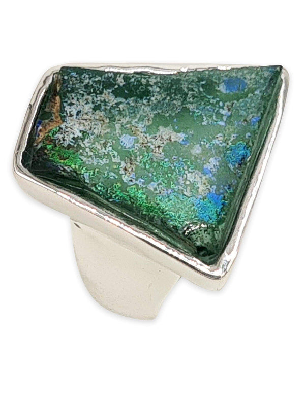 925 sterling silver Artisan Ring Roman Glass