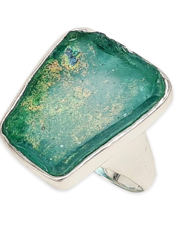 925 sterling silver Artisan Ring Roman Glass