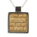 Western Wall silver pendant - Gold Jerusalem Stone