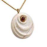 Wave 925 sterling silver set with Garnet stone