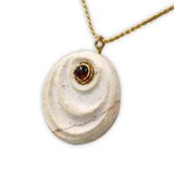 Wave 925 sterling silver set with Garnet stone