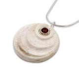 Wave 925 sterling silver set with Garnet stone