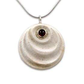 Wave 925 sterling silver set with Garnet stone