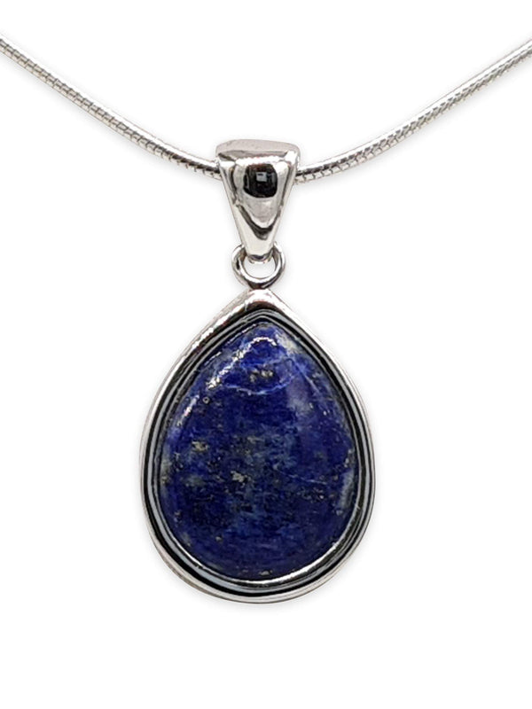 Drop shape silver pendant - Lapis stone-Agat Art Design LTD-45,50,55,silver,vermeil