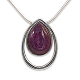 Drop shape silver pendant -Turquoise-Agat Art Design LTD-45,50,55,silver