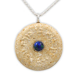 Ben Porat Yosef 14k vermeil  pendant -  Gold Jerusalem Stone set with Azorite