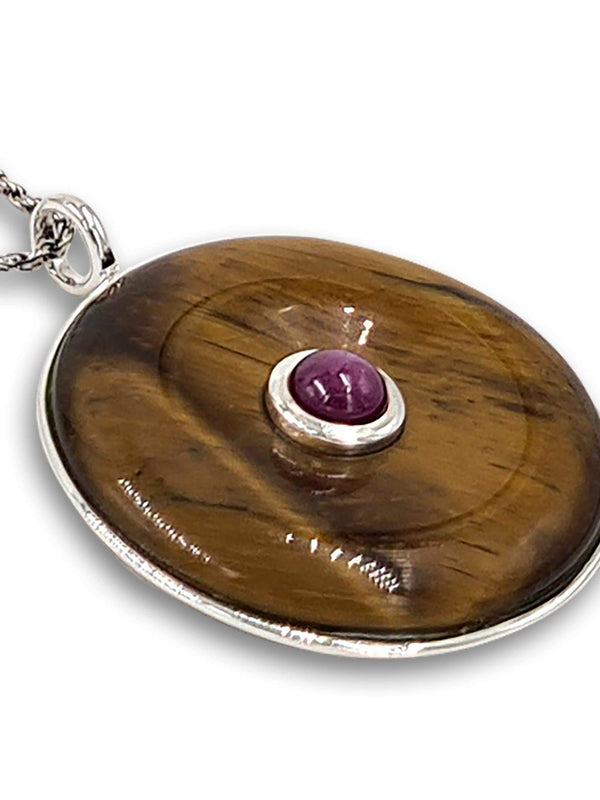 Tiger eye with Ruby pendant