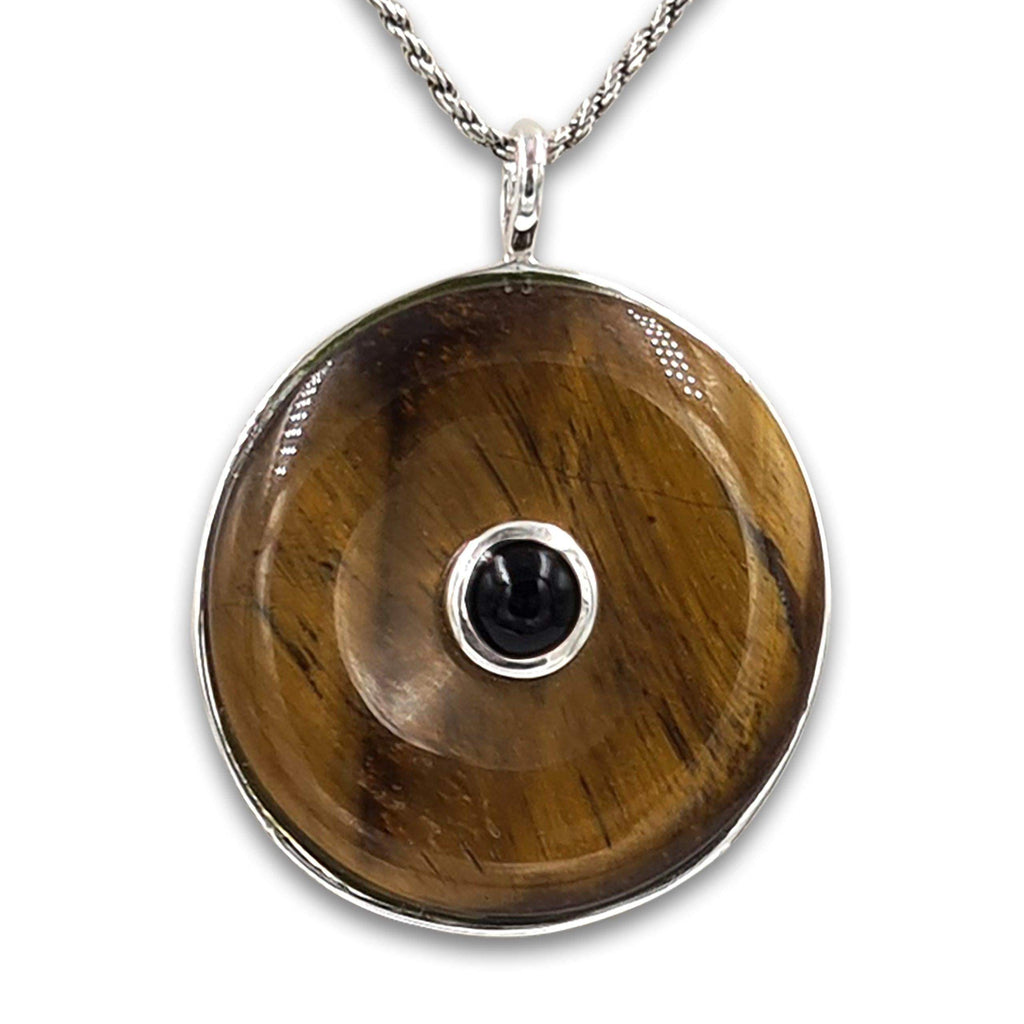 Tiger eye with Onyx pendant