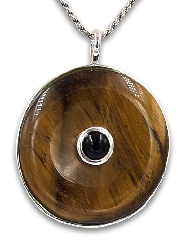 Tiger eye with Onyx pendant