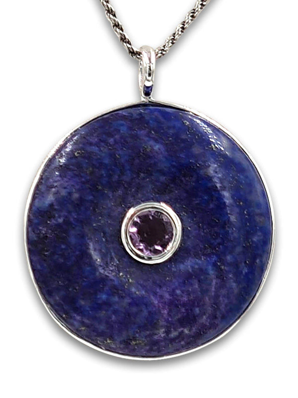 Lapis and Amethyst pendant