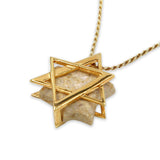 David star 14K Vermeil pendant -  Gold Jerusalem Stone