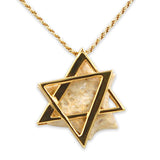 David star 14K Vermeil pendant -  Gold Jerusalem Stone