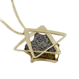 David star silver pendant - Volcanic stone-Agat Art Design LTD-45,50,55,silver,vermeil