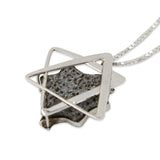 David star silver pendant - Volcanic stone