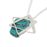 David star silver pendant - Turquoise stone