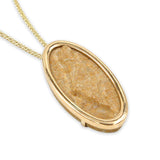 Israel map 14K Gold pendant -  Gold Jerusalem Stone