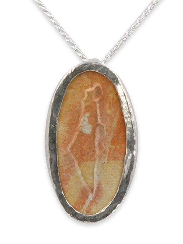 Israel map silver pendant - Jerusalem Stone