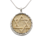David star silver pendant Jerusalem stone