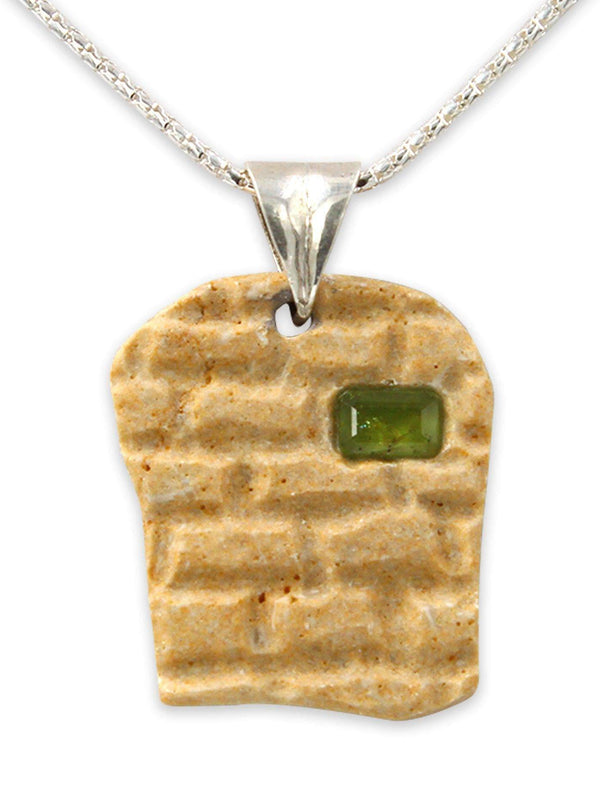 The western Wall silver pendant -  Gold Jerusalem Stone