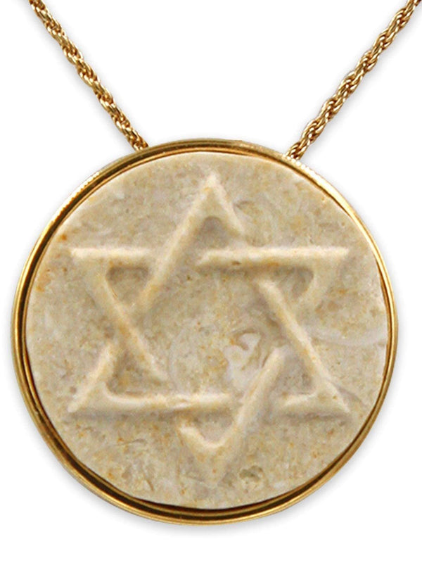 David star 14K Vermeil pendant Jerusalem stone-Agat Art Design LTD-45,50,55,vermeil