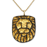Lion 14K Vermeil Pendant - Volcanic Stone