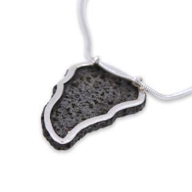 Sea of Galilee silver pendant - volcanic stone