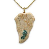 Galileo lake14K vermeil pendant - Gold Jerusalem stone-Agat Art Design LTD-45,50,55,STONE,vermeil