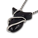 Fish pendant - Onyx stone-Agat Art Design LTD-45,50,55,Lapis,silver,STONE