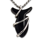 Fish pendant - Onyx stone-Agat Art Design LTD-45,50,55,Lapis,silver,STONE