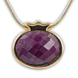 Pomegranate silver pendant - Onyx stone