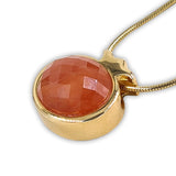 Pomegranate silver pendant - Onyx stone