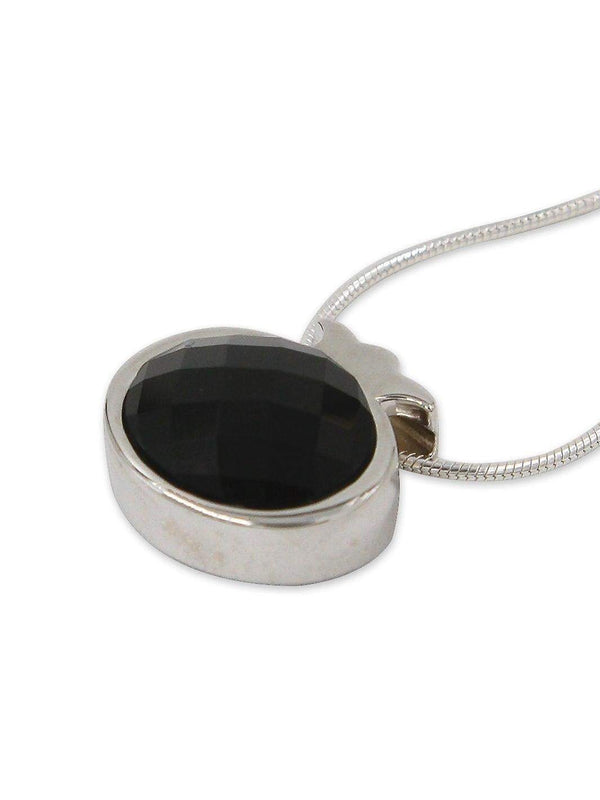Pomegranate silver pendant - Onyx stone
