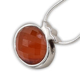 Pomegranate silver pendant - Onyx stone