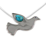 Dove silver Pendant - Onyx stone-Agat Art Design LTD-45,50,55,silver,vermeil