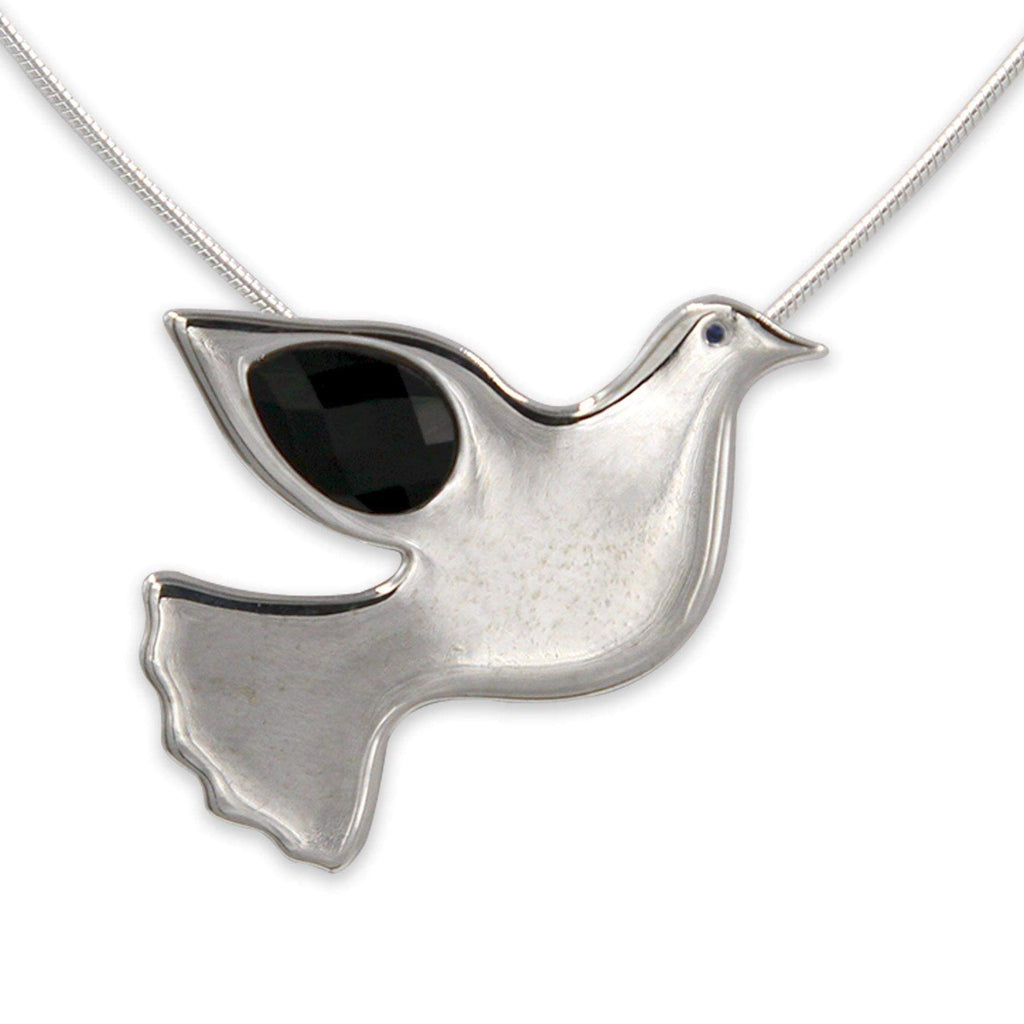 Dove silver Pendant - Onyx stone