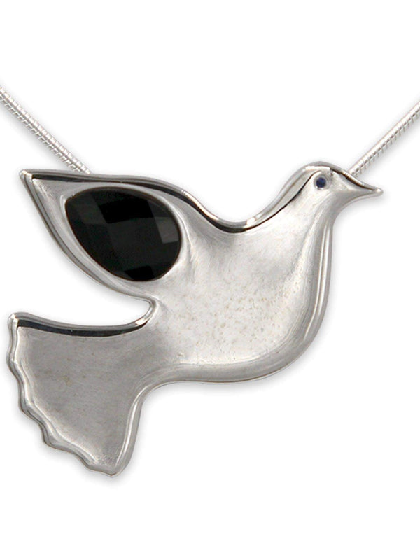 Dove silver Pendant - Onyx stone