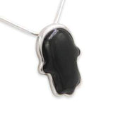 Hamsa Silver pendant - Onyx stone
