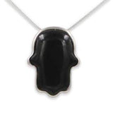 Hamsa Silver pendant - Onyx stone