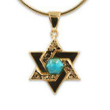 David star silver pendant - Onyx stone-Chen Winkler Jewelry Artist-45,50,55,silver