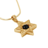 David star silver pendant - Onyx stone