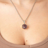 Two tone necklace - raw Ruby