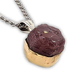 Two tone necklace - raw Ruby-Agat Art Design LTD-14K Gold,45,50,55,gold,Ruby,silver,STONE