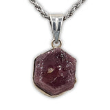 Two tone necklace - raw Ruby